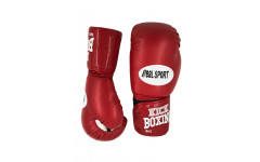 Перчатки для кикбоксинга REALSPORT RS112 12 унций, красный Перчатки для кикбоксинга REALSPORT RS112 12 унций, красный
